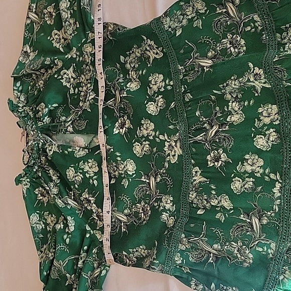 Alice + Olivia Size SP Layla Green Floral Tiered Ruffle Dress, Gently Used Cond. - Picture 10 of 16